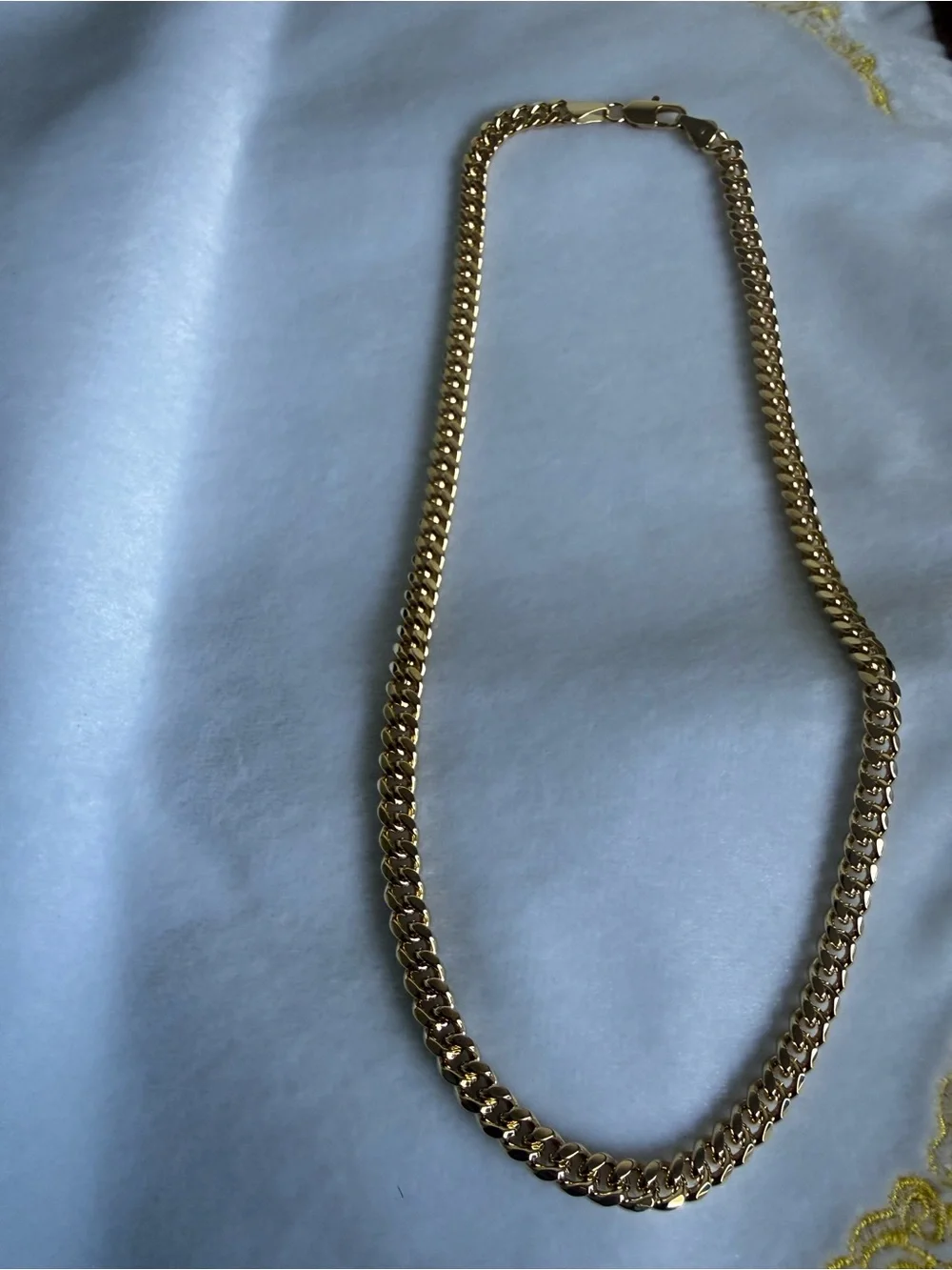 14K Gold Plated Cuban Chain Necklace - Classic Gold Tone